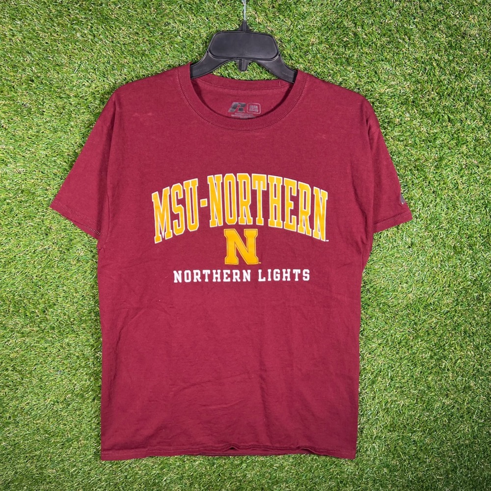 Russell Athletic MSU-Northern Northern Lights Maroon Graphic T-Shirt Medium 4505